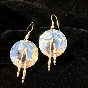 Sterling Silver Indian Shield Earrings